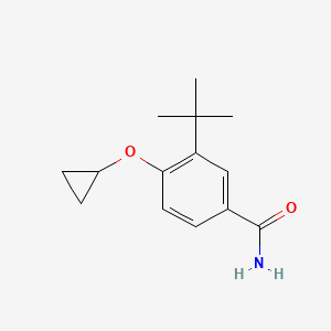 molecular formula C14H19NO2 B14819930 3-Tert-butyl-4-cyclopropoxybenzamide 