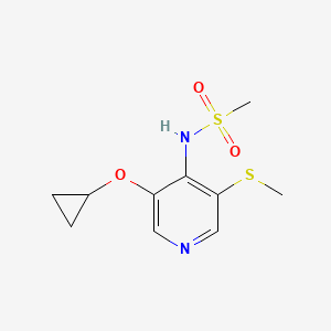 molecular formula C10H14N2O3S2 B14819933 N-(3-Cyclopropoxy-5-(methylthio)pyridin-4-YL)methanesulfonamide 