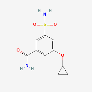 molecular formula C10H12N2O4S B14819942 3-Cyclopropoxy-5-sulfamoylbenzamide 