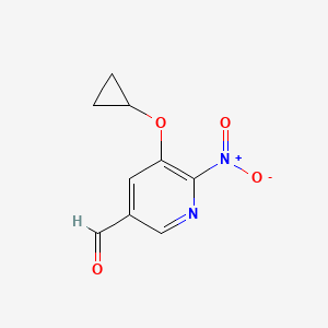 molecular formula C9H8N2O4 B14819993 5-Cyclopropoxy-6-nitronicotinaldehyde 