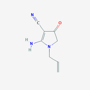 molecular formula C8H9N3O B148200 5-amino-3-oxo-1-prop-2-enyl-2H-pyrrole-4-carbonitrile CAS No. 134518-34-6