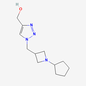 molecular formula C12H20N4O B1482001 (1-((1-cyclopentylazetidin-3-yl)methyl)-1H-1,2,3-triazol-4-yl)methanol CAS No. 2098122-15-5