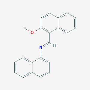 molecular formula C22H17NO B14820024 Naphthalen-1-amine, N-(2-methoxy-1-naphthylmethylene)- 