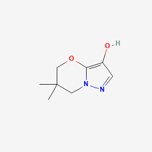 molecular formula C8H12N2O2 B1482004 6,6-dimethyl-6,7-dihydro-5H-pyrazolo[5,1-b][1,3]oxazin-3-ol CAS No. 2090295-79-5