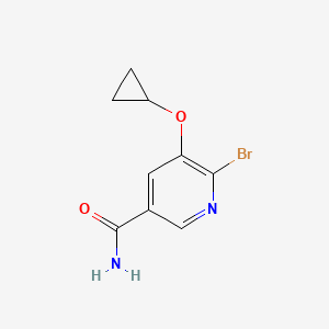 molecular formula C9H9BrN2O2 B14820056 6-Bromo-5-cyclopropoxynicotinamide 