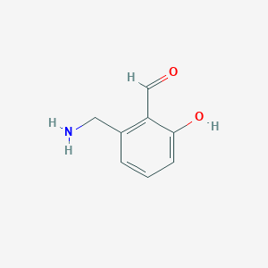 molecular formula C8H9NO2 B14820063 2-(Aminomethyl)-6-hydroxybenzaldehyde 
