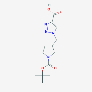 molecular formula C13H20N4O4 B1482007 1-((1-(tert-butoxycarbonyl)pyrrolidin-3-yl)methyl)-1H-1,2,3-triazole-4-carboxylic acid CAS No. 2092067-93-9