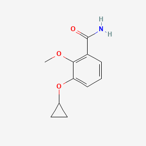 molecular formula C11H13NO3 B14820095 3-Cyclopropoxy-2-methoxybenzamide 