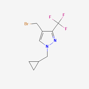 molecular formula C9H10BrF3N2 B1482011 4-(bromomethyl)-1-(cyclopropylmethyl)-3-(trifluoromethyl)-1H-pyrazole CAS No. 2090314-50-2