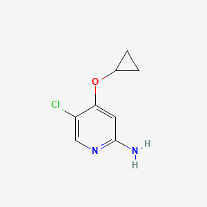 molecular formula C8H9ClN2O B14820128 5-Chloro-4-cyclopropoxypyridin-2-amine 