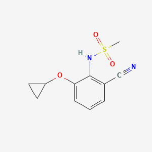 molecular formula C11H12N2O3S B14820130 N-(2-Cyano-6-cyclopropoxyphenyl)methanesulfonamide 