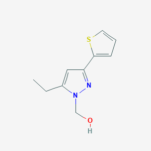 molecular formula C10H12N2OS B1482016 (5-ethyl-3-(thiophen-2-yl)-1H-pyrazol-1-yl)methanol CAS No. 2092484-63-2