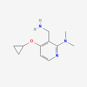molecular formula C11H17N3O B14820175 3-(Aminomethyl)-4-cyclopropoxy-N,N-dimethylpyridin-2-amine 