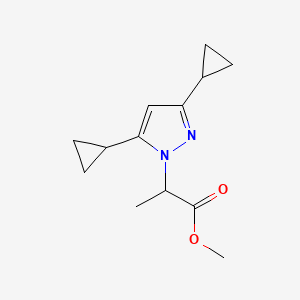 molecular formula C13H18N2O2 B1482018 methyl 2-(3,5-dicyclopropyl-1H-pyrazol-1-yl)propanoate CAS No. 2098071-05-5
