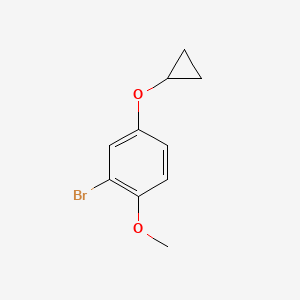 molecular formula C10H11BrO2 B14820180 2-Bromo-4-cyclopropoxy-1-methoxybenzene 