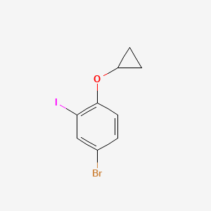 molecular formula C9H8BrIO B14820184 4-Bromo-1-cyclopropoxy-2-iodobenzene 