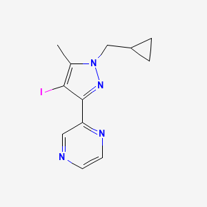 2-(1-(cyclopropylmethyl)-4-iodo-5-methyl-1H-pyrazol-3-yl)pyrazine