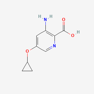 molecular formula C9H10N2O3 B14820223 3-Amino-5-cyclopropoxypicolinic acid 