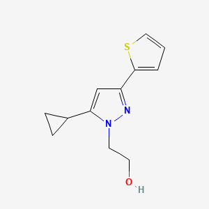 2-(5-cyclopropyl-3-(thiophen-2-yl)-1H-pyrazol-1-yl)ethan-1-ol