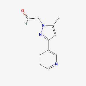 molecular formula C11H11N3O B1482026 2-(5-methyl-3-(pyridin-3-yl)-1H-pyrazol-1-yl)acetaldehyde CAS No. 2092095-88-8