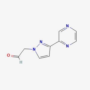 2-(3-(pyrazin-2-yl)-1H-pyrazol-1-yl)acetaldehyde