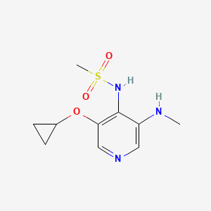 molecular formula C10H15N3O3S B14820294 N-(3-Cyclopropoxy-5-(methylamino)pyridin-4-YL)methanesulfonamide 
