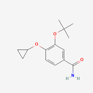 molecular formula C14H19NO3 B14820295 3-Tert-butoxy-4-cyclopropoxybenzamide 
