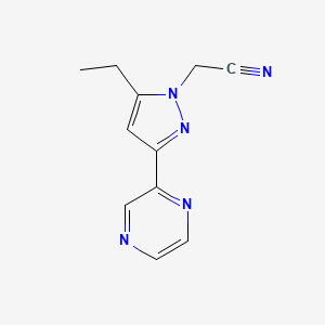 2-(5-ethyl-3-(pyrazin-2-yl)-1H-pyrazol-1-yl)acetonitrile