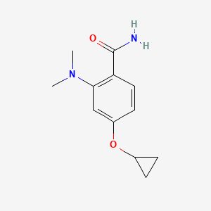 molecular formula C12H16N2O2 B14820328 4-Cyclopropoxy-2-(dimethylamino)benzamide 