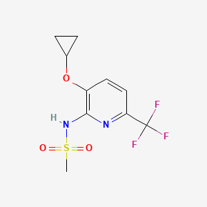 molecular formula C10H11F3N2O3S B14820331 N-(3-Cyclopropoxy-6-(trifluoromethyl)pyridin-2-YL)methanesulfonamide 