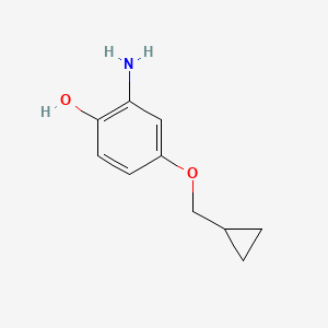 molecular formula C10H13NO2 B14820335 2-Amino-4-(cyclopropylmethoxy)phenol 