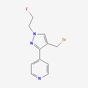 molecular formula C11H11BrFN3 B1482034 4-(4-(bromomethyl)-1-(2-fluoroethyl)-1H-pyrazol-3-yl)pyridine CAS No. 2092264-07-6