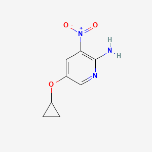 molecular formula C8H9N3O3 B14820349 5-Cyclopropoxy-3-nitropyridin-2-amine 