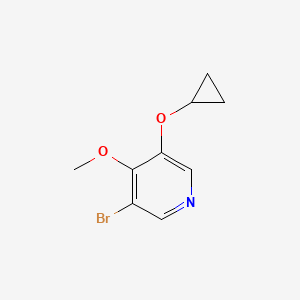 molecular formula C9H10BrNO2 B14820396 3-Bromo-5-cyclopropoxy-4-methoxypyridine 