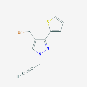 4-(bromomethyl)-1-(prop-2-yn-1-yl)-3-(thiophen-2-yl)-1H-pyrazole