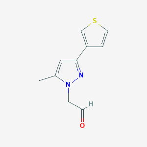 B1482043 2-(5-methyl-3-(thiophen-3-yl)-1H-pyrazol-1-yl)acetaldehyde CAS No. 2091712-41-1