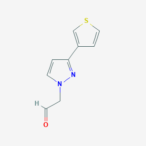 molecular formula C9H8N2OS B1482045 2-(3-(噻吩-3-基)-1H-吡唑-1-基)乙醛 CAS No. 2091214-92-3