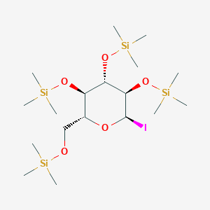 molecular formula C18H43IO5Si4 B14820454 TMS(-2)[TMS(-3)][TMS(-4)][TMS(-6)]a-Glc1I 