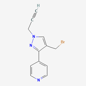 molecular formula C12H10BrN3 B1482047 4-(4-(bromomethyl)-1-(prop-2-yn-1-yl)-1H-pyrazol-3-yl)pyridine CAS No. 2090960-32-8