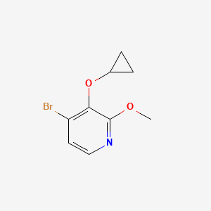 molecular formula C9H10BrNO2 B14820470 4-Bromo-3-cyclopropoxy-2-methoxypyridine 