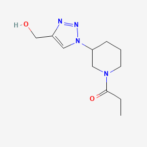 molecular formula C11H18N4O2 B1482051 1-(3-(4-(hydroxymethyl)-1H-1,2,3-triazol-1-yl)piperidin-1-yl)propan-1-one CAS No. 2098120-72-8