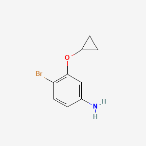 molecular formula C9H10BrNO B14820543 4-Bromo-3-cyclopropoxyaniline 