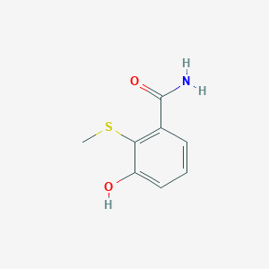 molecular formula C8H9NO2S B14820544 3-Hydroxy-2-(methylthio)benzamide 