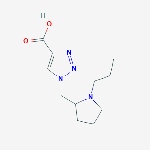 molecular formula C11H18N4O2 B1482057 1-((1-propylpyrrolidin-2-yl)methyl)-1H-1,2,3-triazole-4-carboxylic acid CAS No. 2097964-64-0