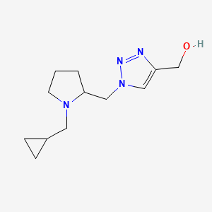 molecular formula C12H20N4O B1482061 (1-((1-(cyclopropylmethyl)pyrrolidin-2-yl)methyl)-1H-1,2,3-triazol-4-yl)methanol CAS No. 2098121-98-1