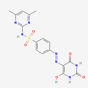 molecular formula C16H15N7O5S B14820676 N-(4,6-dimethylpyrimidin-2-yl)-4-[2-(2,4,6-trioxotetrahydropyrimidin-5(2H)-ylidene)hydrazinyl]benzenesulfonamide 