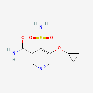 molecular formula C9H11N3O4S B14820689 5-Cyclopropoxy-4-sulfamoylnicotinamide 