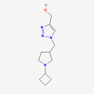 molecular formula C12H20N4O B1482071 (1-((1-cyclobutylpyrrolidin-3-yl)methyl)-1H-1,2,3-triazol-4-yl)methanol CAS No. 2098133-37-8
