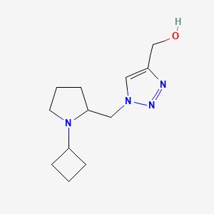 molecular formula C12H20N4O B1482073 (1-((1-cyclobutylpyrrolidin-2-yl)methyl)-1H-1,2,3-triazol-4-yl)methanol CAS No. 2098016-66-9