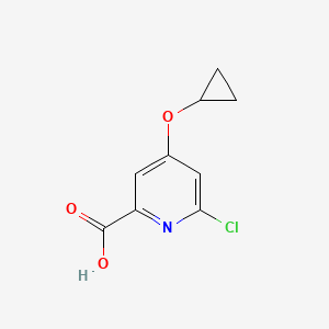 molecular formula C9H8ClNO3 B14820752 6-Chloro-4-cyclopropoxypicolinic acid 